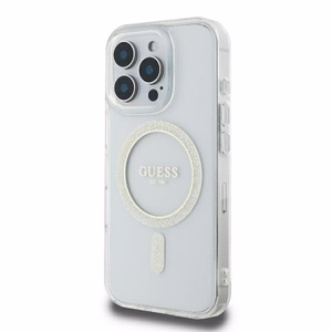 Guess HC MagSafe IML Glitter Circle case for iPhone 16 Pro 6,3" transparent