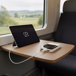 Varavirtalähde 10 000mAh, 2x USB, 1x USB-C 22,5W, QC4+, LCD-näyttö, valkoinen