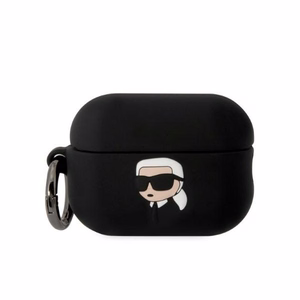 Karl Lagerfeld Suojakuori AirPods Pro 2:lle KLAP2RUNIKK musta 3D Silikoninen NFT Karl