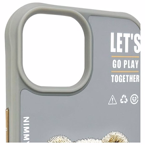 Nimmy Cool&Cute 2.0 Bear Suojakuori iPhone 15:lle - harmaa