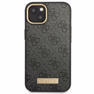 Guess GUHMP14MU4GPRK iPhone 14 Plus 6.7 "musta / musta kova kotelo 4G Logo Plate MagSafe