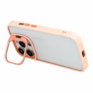 Tel Protect Kickstand Suojakuori + kameran lasi (linssi) iPhone 15 Prolle vaaleanpunainen