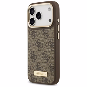 Guess 4G Logo Plate MagSafe suojakuori iPhone 17 Pro - ruskea