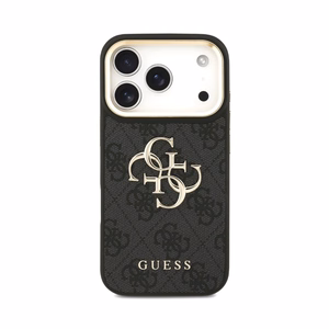 Case Guess PU Leather 4G Metal Logo Gold Frame Apple iPhone 18 Pro black