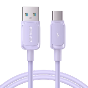 Joyroom Multi-Color Series A14 USB-A / USB-C 3A Kaapeli 1.2m - violetti