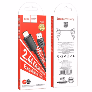 Hoco USB-A - Lightning -kaapeli 2,4A 1 m X88 - musta