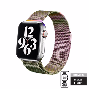 Crong Milano Steel stainless-steel strap for Apple Watch 38 / 40 / 41 / 42 mm, iridescent