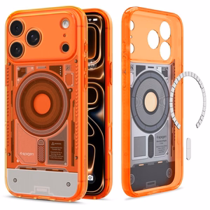 Spigen Ultra Hybrid MagSafe -suojakuori iPhone 18 Pro / 17 Pro -malleille, oranssi