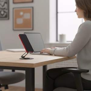 Pöytäteline puhelimelle ja tabletille taitettava Forcell F-Grip Fold Stand 3 360 harmaa