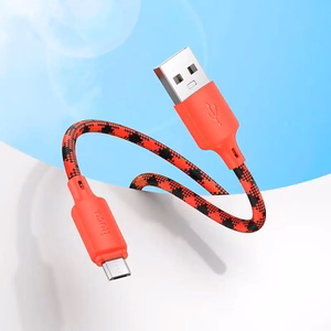 Hoco USB-A - Micro USB -kaapeli 2,4A 1 m liukuvari punainen