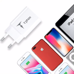 SEINÄLATURI T-PHOX MINI-EU MICRO USB VALKOINEN 1.2M 2.4A