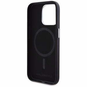 Karl Lagerfeld FW Metal Plate MagSafe Suojakuori iPhone 15 Pro Max:lle - musta