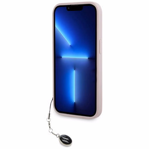 Karl Lagerfeld Saffiano Rhinestones & Charm Suojakuori iPhone 15 Pro Max:lle - vaaleanpunainen