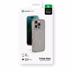 AmazingThing Titan Pro Mag Suojakuori magneettisella renkaalla iPhone 16 Pro Max:lle - harmaa