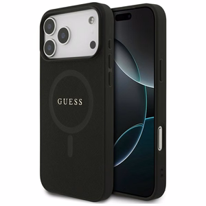 Guess Saffiano Classic Logo MagSafe Suojakuori iPhone 17 Pro Maxille - musta