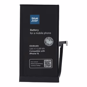 Akku iPhone 15:lle 3349 mAh Blue Star HQ