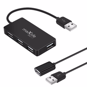 Maxlife kotitoimiston USB 2.0 -hubi USB - 4x USB 0,15 m musta + kaapeli 1,5 m