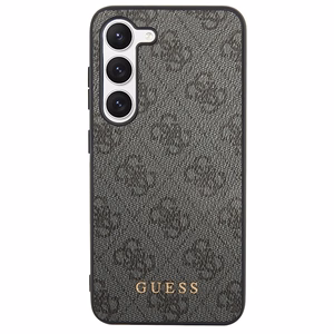 Guess GUHCS23SG4GFGR S23 S911 harmaa/harmaa kovakuori 4G Metal Gold Logo