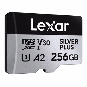 Lexar High-Performance Silver Plus microSDXC -muistikortti, 256 GB + sovitin