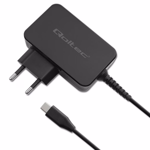 Qoltec 52386 GaN Power Pro Laturi 65W USB-C Musta