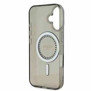 Guess IML Rhinestones MagSafe Suojakuori iPhone 16:lle - musta
