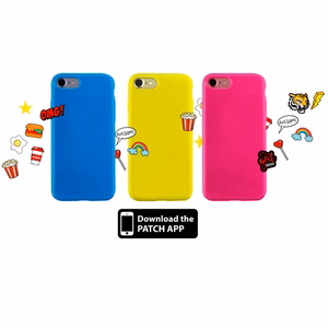 PURO Patch Mania case for Samsung Galaxy A3 (2017) with 5 decorative patches, yellow