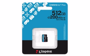 Kingston muistikortti 512GB microSDXC Canvas Go Plus Gen4 200MB/s A2 U3 V30