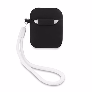 Guess GUACA2LSVSBW AirPods suojus musta/valkoinen silikoni vuosikerta silikoni