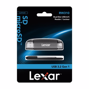 Lexar LRW310X Dual USB-A/C micro SD, SD USB 3.1 memory card reader