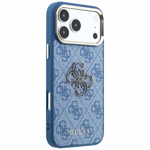 Guess 4G & Big Resin Logo -suojakuori iPhone 17 Pro Max / 18 Pro Max -malleille, vaaleansininen
