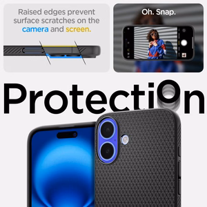 Spigen Liquid Air Suojakuori iPhone 16 Plus:lle - matta musta