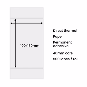 Termoetikettejä 100x150mm (500 kpl)