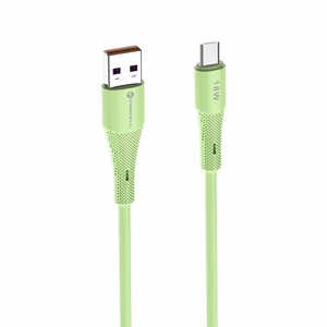 Kaapeli USB A - Micro USB Forcell F-Energy QC3.0 2,4A 18W Silicone 1 m C341 vihreä