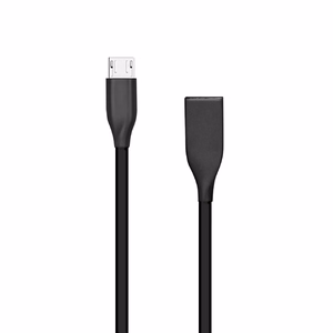 Silikonikaapeli USB - Micro USB (musta, 1 m)