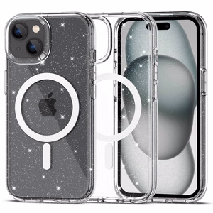 Tech-Protect FlexAir Hybrid MagSafe iPhone 15 Suojakuori - läpinäkyvä glitter