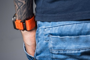 Hihna Apple Watch:lle Forcell F-Design FA05 nylon tarranauha 38 / 40 / 41 mm oranssi