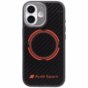 Audi RSQ Carbon Fiber Sport Red Circle MagSafe -suojakuori iPhone 17 - musta
