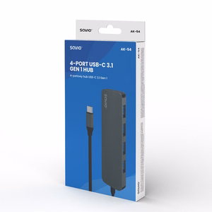 SAVIO USB-C keskitin - 4 x USB-A, AK-54