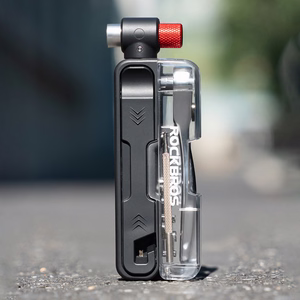Rockbros Multitool pyörätyökalusarja CO2-pumpulla ja räikkäavaimella, musta