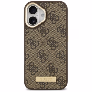 Guess 4G Logo Plate MagSafe -suojakuori iPhone 17 - ruskea