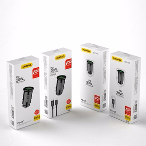 Autolaturi Dudao R3PRO musta (1xUSB / 1xUSB-C / 18W) + Type-C / Lightning kaapeli