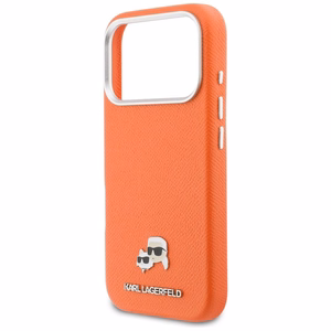 KARL LAGERFELD suojakuori iPhone 17 Pro:lle MagSafe-yhteensopiva KLHMP17L6PFKCLO (PU FW W/ K&C Head Pin) oranssi