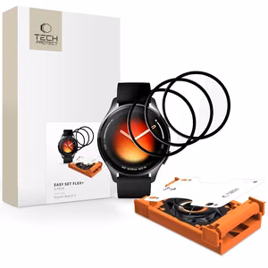 Tech-Protect Easy Set Flex+ 3 kpl hybridilasi Xiaomi Watch 5:lle - musta