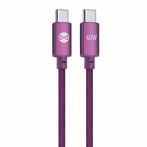 Forever Vibe kaapeli USB-C - USB-C 1,0 m 60W tumma kirsikanpunainen