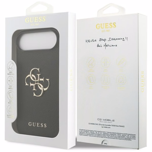 Guess Grained Big 4G & Classic Logo Suojakuori iPhone Airille - musta