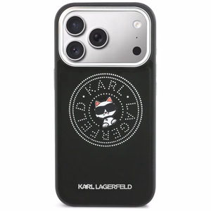 Karl Lagerfeld Point & Choupette Sketch MagSafe -suojakuori iPhone 17 Pro Max:lle musta