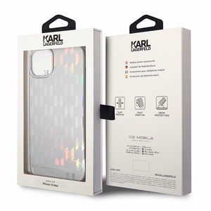 Karl Lagerfeld KLHCP14MLGMMSV3 iPhone 14 Plus 6.7 "kovakotelo hopea / hopea Monogrammi Iriseva hopea