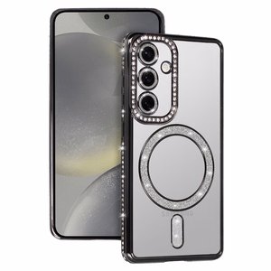 Bling MagSafe suojakuori Samsung Galaxy S25 FE musta