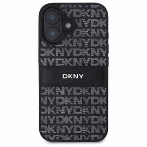 DKNY Texture Pattern Tonal Stripe Suojakuori iPhone 16:lle - musta
