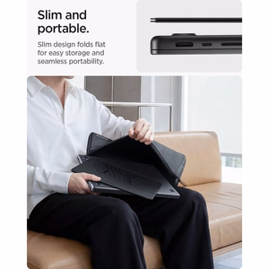 Spigen SlimFold LD201-S6 -kannettavan tietokoneen teline, harmaa